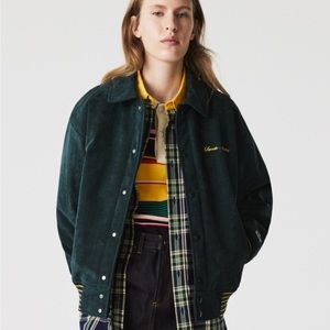 Lacoste Unisex LIVE Ribbed Velvet Bomber Jacket